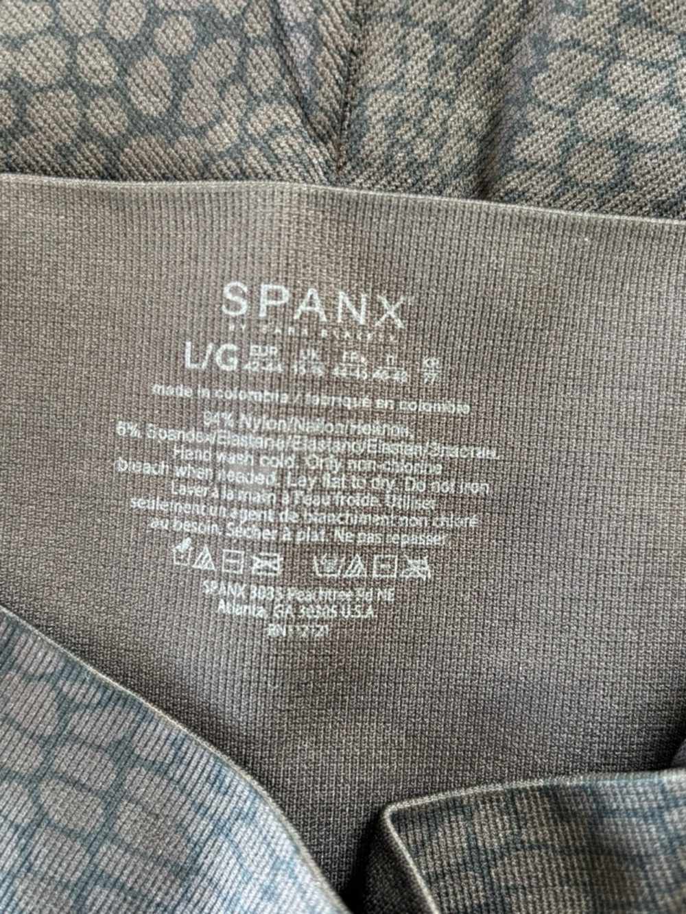 Spanx Women's Black/Dark Purple Design High Waisted Leggings Size Large - Picture 5 of 6